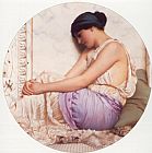 John William Godward Paintings - A Grecian Girl by John William Godward